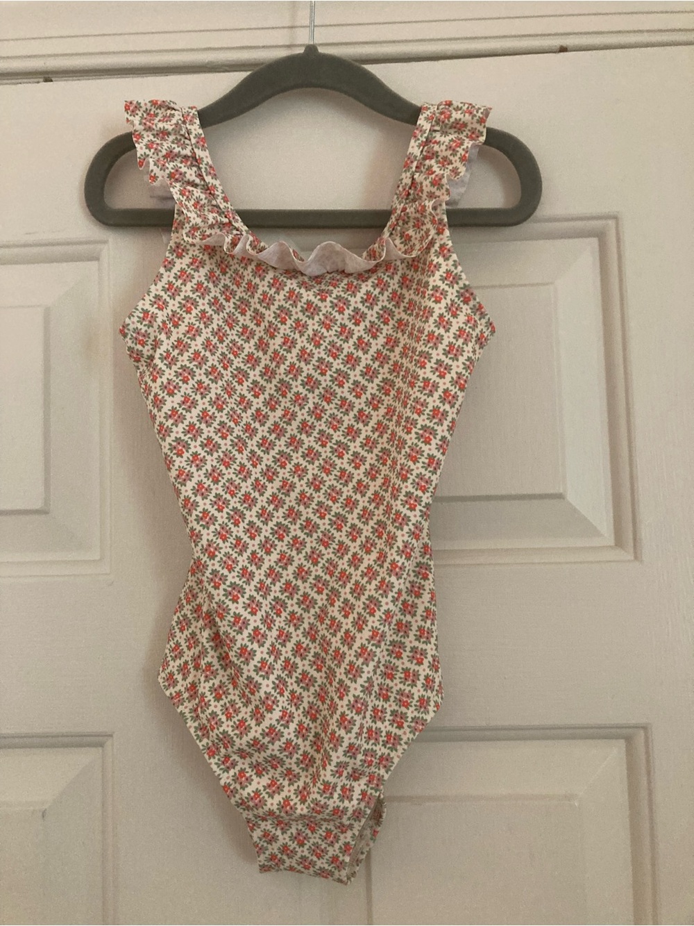 NWT Boden Girls Cream and Red Floral One-Piece Swimsuit